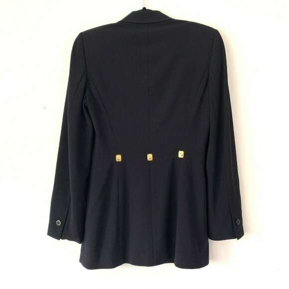 Escada 2 Dark Navy Gold Rivets Tailored Blazer - Picture 8 of 11